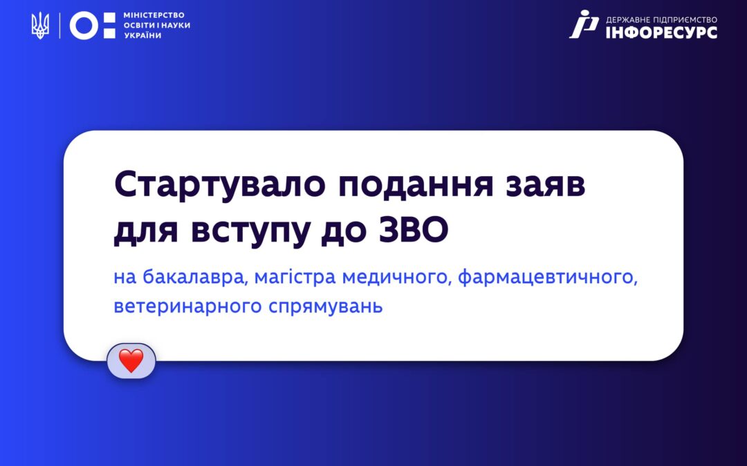 Сьогодні стартує подання заяв для вступу на бакалавра