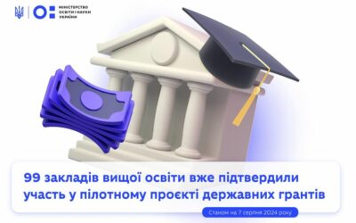 99 закладів вищої освіти підтвердили участь у пілотному проєкті щодо державних грантів